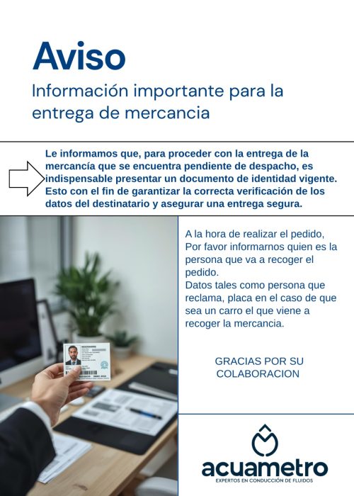 ACUAMETRO CONDICIONES PARA ENTREGA DE PEDIDOS NOVIEMBRE 2025